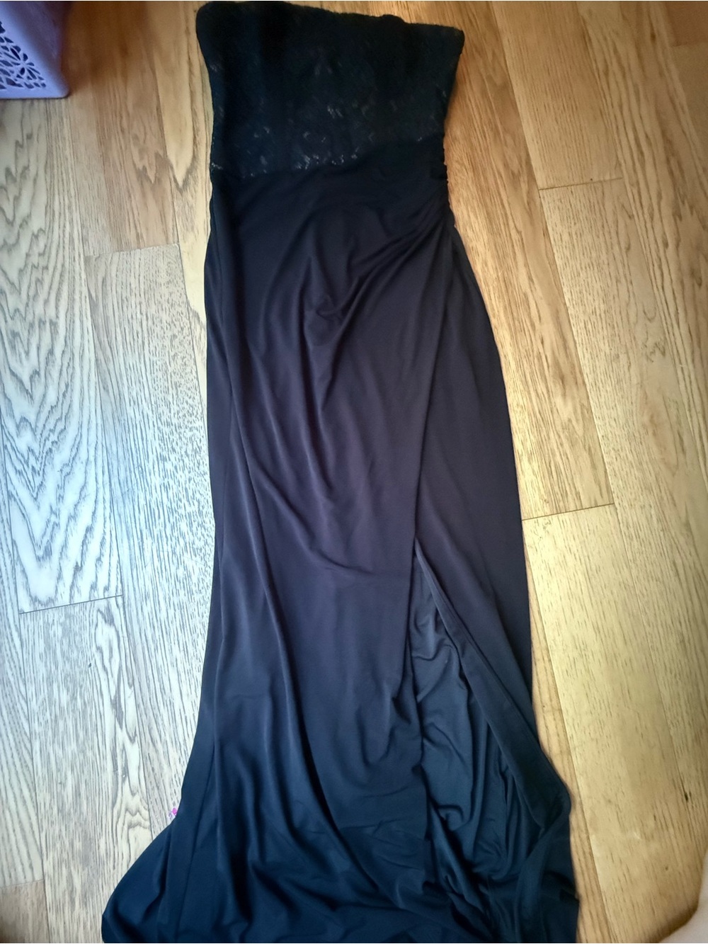 BCBGMaxAzria Strapless Black Evening Gown